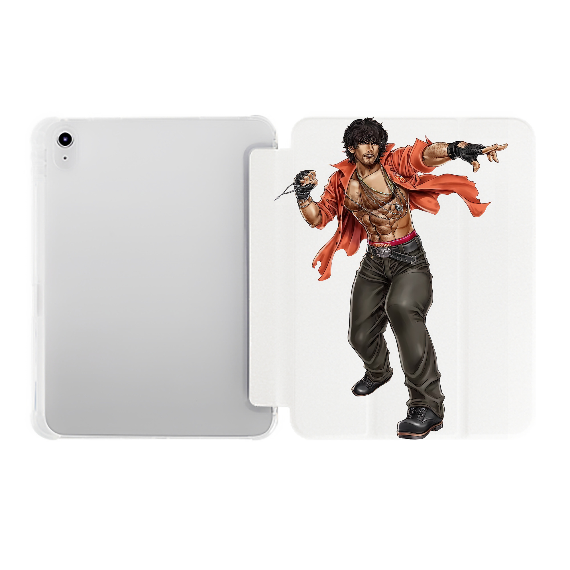 （画像用） 北斗の拳 Fist of the North Star IPad ケース ペン収納付き 三つ折りスタンド PUレザー×シリコン 対応機種9.5/10.5/10.9インチ